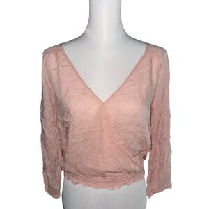 American Eagle Pink Long Sleeve Top Size Small